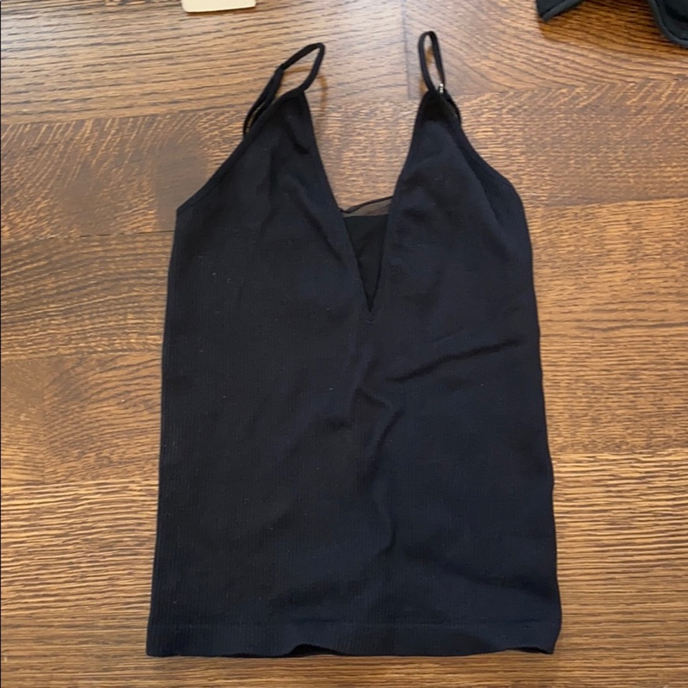 FREE PEOPLE BLACK TANK W MESH